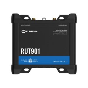 Teltonika RUT901 Industrial Cellular Router, 4G LTE (Cat 4), Dual SIM, Wi-Fi, MQTT, Modbus TCP, DNP3, PSU included