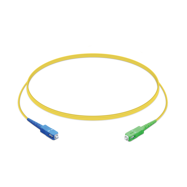 Ubiquiti UFiber PatchCord Cable UPC/APC, 1.5m, Single Unit, Ultra-thin 2.0 mm Jacket, SC/UPC to SC/APC, Yellow,