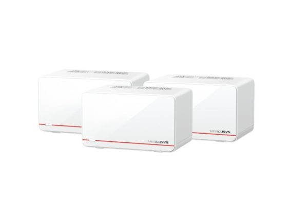 Mercusys Halo H37BE(3-pack) BE6500 Whole Home Mesh Wi-Fi 7 System, 688 Mbps at 2.4 GHz, 5760 Mbps at 5 GHz, MLO, 4096-QAM, OFDMA, EHT160 on 5GHz