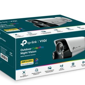 TP-Link VIGI 4MP C340S(4mm)  Outdoor ColourPro Night Vision Bullet Network Camera, 4mm Lens, Smart Detection