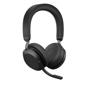 Jabra Evolve2 75 USB-C Link380a MS Stereo Black, 8-Mic Technology, 36 Hours Battery & Fast Charge, Dual-Foam Tech, Discreet Hide-Away Boom Arm