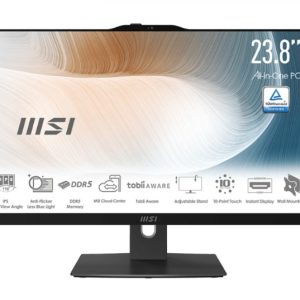 MSI Modern AM242TP 1M-1834AU AIO, Black, 23.8' 10 Points Touch Screen, Core 5 120U/D5 16GB (2x8G)/1TB SSD/WiFi6/Webcam/Wired KBM/Win11Pro/3