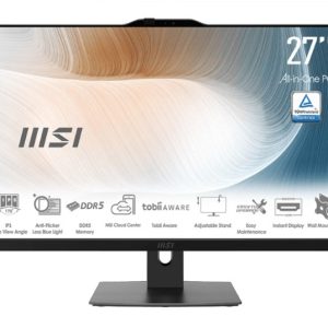 MSI Modern AM272P 1M-1219AU AIO Black, 27' Non-Touch, Core 7 150U/D5 16GB (2x8G)/1TB SSD/WiFi6/Webcam/Height Adjustable/Wired KBM/Win11Pro/3Y Onsite