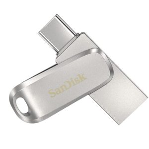 SanDisk 512GB Ultra Dual Drive Luxe USB-C & USB-A Flash Drive Memory Stick 150MB/s USB3.1 Type-C Swivel for Android Smartphones Tablets Macs PCs
