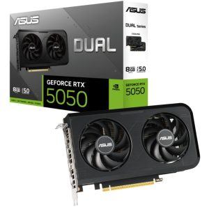 ASUS nVidia GeForce DUAL-RTX5050-8G 8GB GDDR6 2572MHz Boost Clock, RAM 20Gbps, 421AI TOPs, Digital Max Resolution 7680 x 4320
