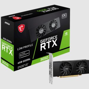 MSI nVidia GeForce RTX 3050 LP 6G OC Video Card, 1492 MHz Boost Clock, 6GB GDDR6, PCI-E 4.0, 1x DisplayPort 1.4a, 2x HDMI