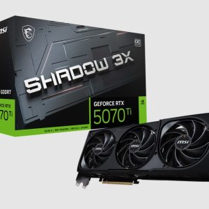 MSI nVidiaGeForce RTX™ 5070 Ti 16G SHADOW 3X OC, PCI Express® Gen 5, Boost: 2482 MHz, CUDA 8960 Units, 16GB GDDR7, HDMI™ x 1